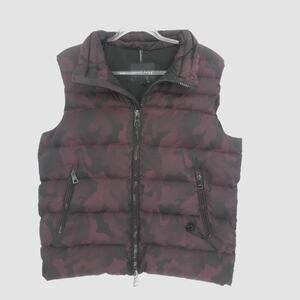 Jared Lang Vest Mens Large Purple Camo Full Zip Down Filled City Urban Preppy
